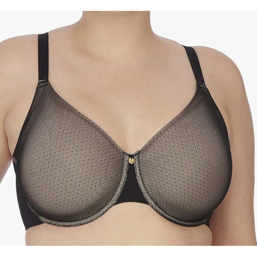 Natori Esteem Full Figure Seamless 30G Black Lace‎ Underwire Full Coverage Bra